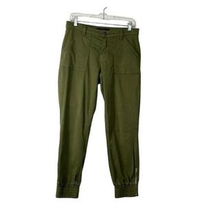🎆J. Brand Arkin  Zip Ankle Jogger Pants Women's XL Olive Green Stretch